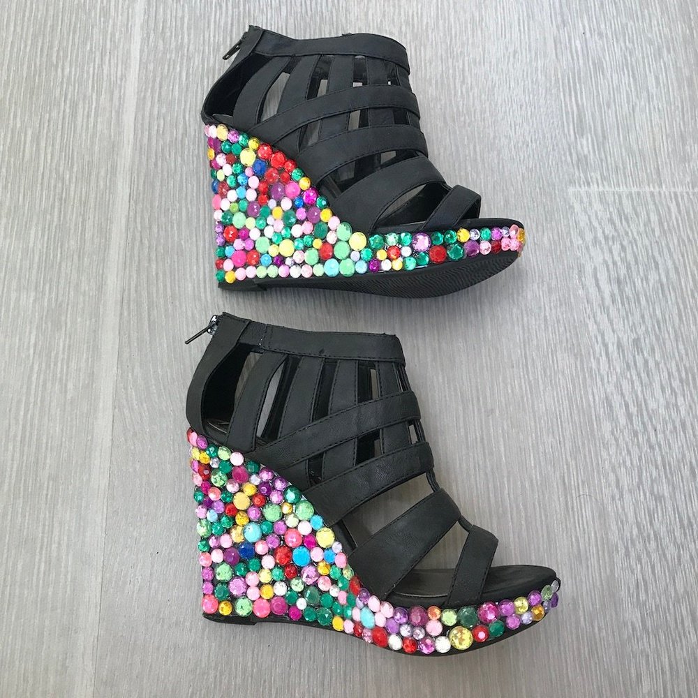Haus of Price Cage Wedge in Multi Gem RARE - Picture 6 of 16